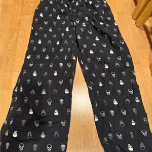 Skull Print Black Pajama Pants